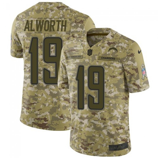 Nike Chargers #19 Lance Alworth Camo Men's Stitched NFL Limited 2018 Salute To Service Jersey