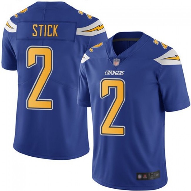 Nike Chargers #2 Easton Stick Electric Blue Men's Stitched NFL Limited Rush Jersey