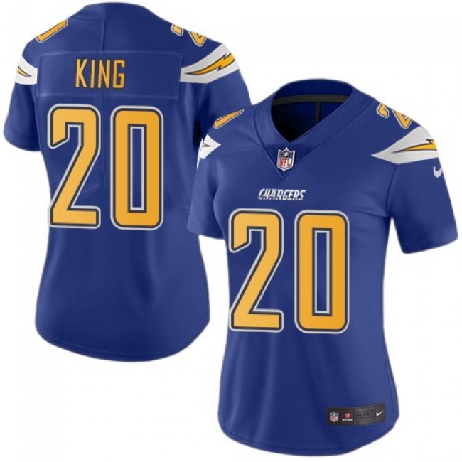 Women's Chargers #20 Desmond King Electric Blue Stitched NFL Limited Rush Jersey