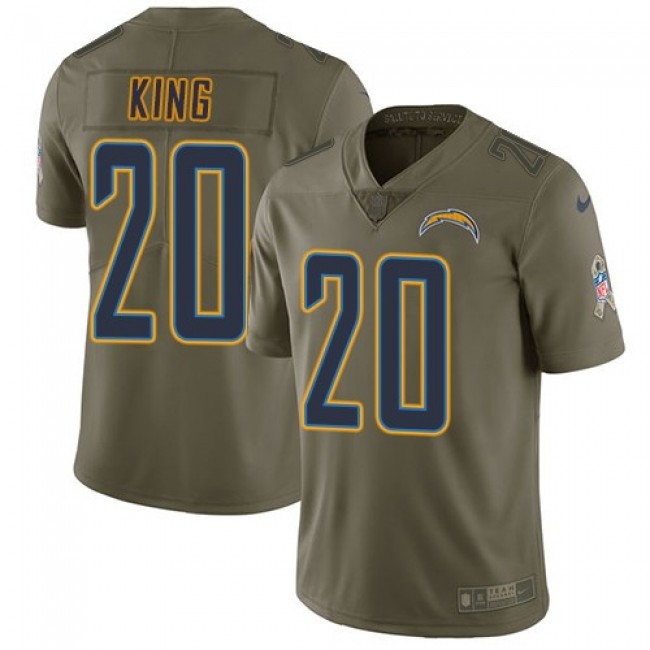Los Angeles Chargers #20 Desmond King Olive Youth Stitched NFL Limited 2017 Salute to Service Jersey