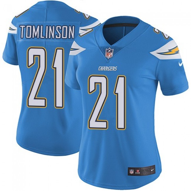 Women's Chargers #21 LaDainian Tomlinson Electric Blue Alternate Stitched NFL Vapor Untouchable Limited Jersey