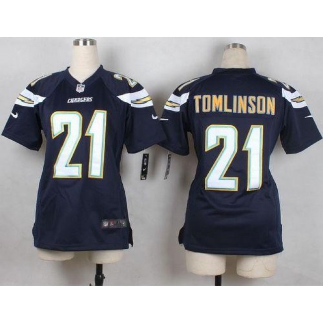 Women's Chargers #21 LaDainian Tomlinson Navy Blue Team Color Stitched NFL New Elite Jersey