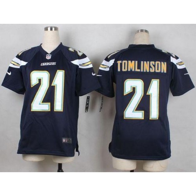 Los Angeles Chargers #21 LaDainian Tomlinson Navy Blue Team Color Youth Stitched NFL New Elite Jersey