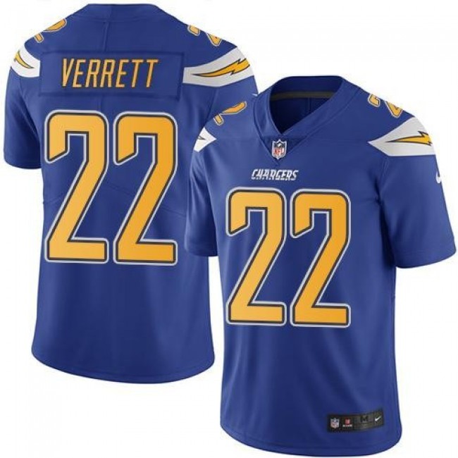 Los Angeles Chargers #22 Jason Verrett Electric Blue Youth Stitched NFL Limited Rush Jersey