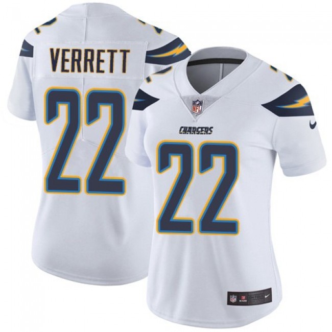 Women's Chargers #22 Jason Verrett White Stitched NFL Vapor Untouchable Limited Jersey