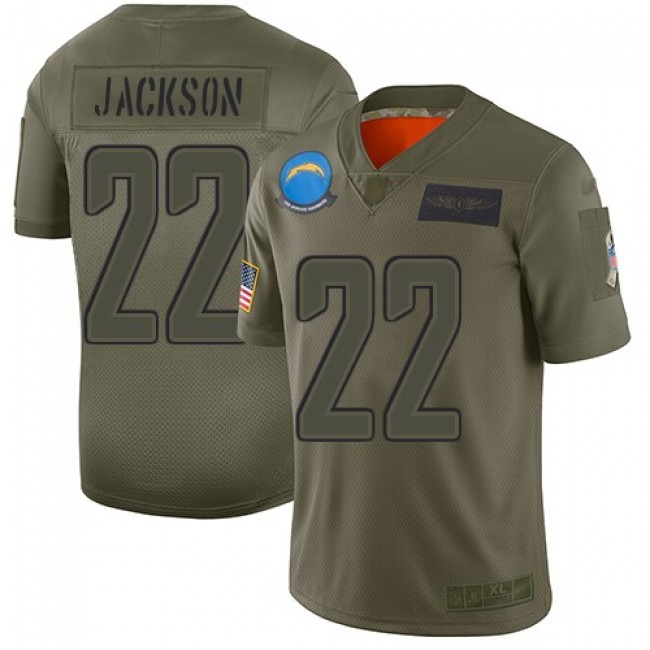 Nike Chargers #22 Justin Jackson Camo Men's Stitched NFL Limited 2019 Salute To Service Jersey