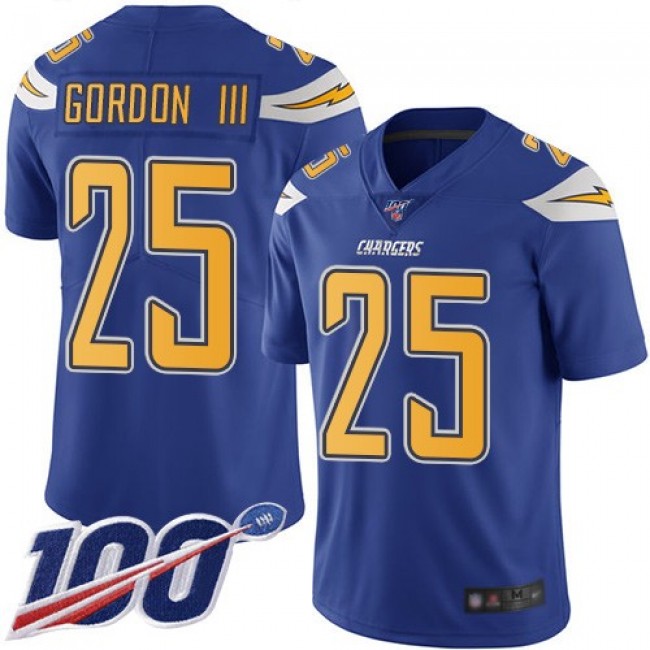 Nike Chargers #25 Melvin Gordon III Electric Blue Men's Stitched NFL Limited Rush 100th Season Jersey
