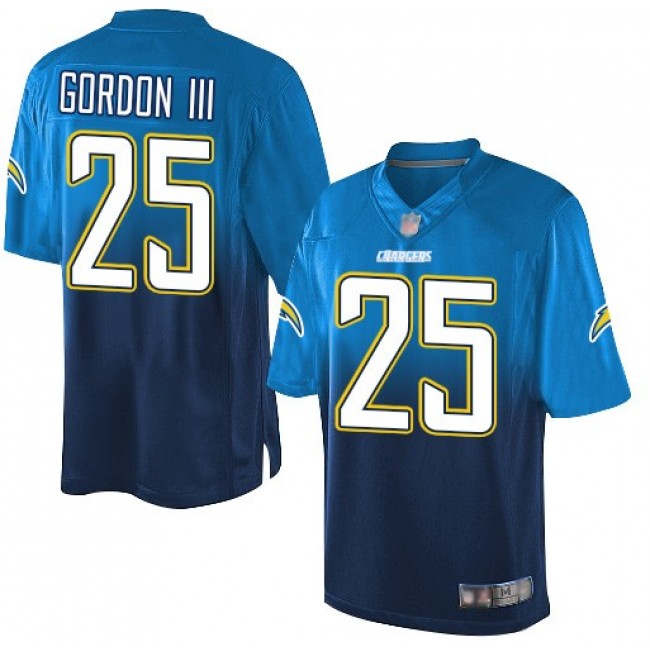 Nike Chargers #25 Melvin Gordon III Electric Blue/Navy Blue Men's Stitched NFL Elite Fadeaway Fashion Jersey