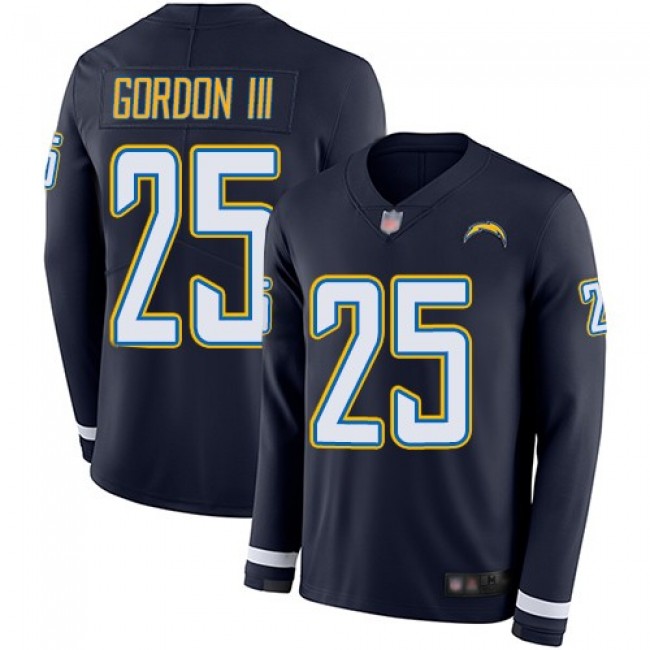Nike Chargers #25 Melvin Gordon III Navy Blue Team Color Men's Stitched NFL Limited Therma Long Sleeve Jersey
