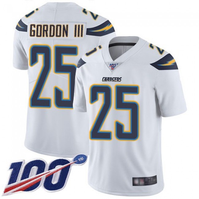 Nike Chargers #25 Melvin Gordon III White Men's Stitched NFL 100th Season Vapor Limited Jersey