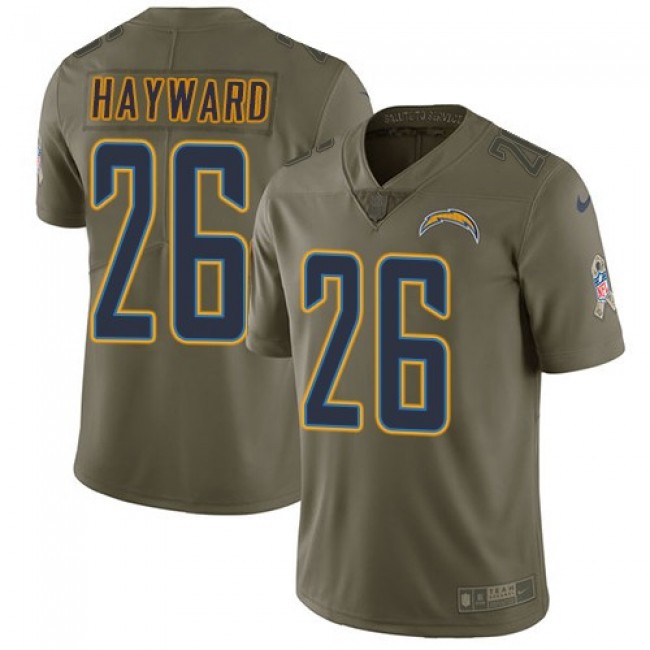 Los Angeles Chargers #26 Casey Hayward Olive Youth Stitched NFL Limited 2017 Salute to Service Jersey