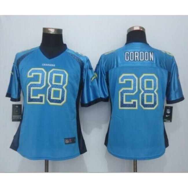 Women's Chargers #28 Melvin Gordon Electric Blue Alternate Stitched NFL Elite Drift Jersey