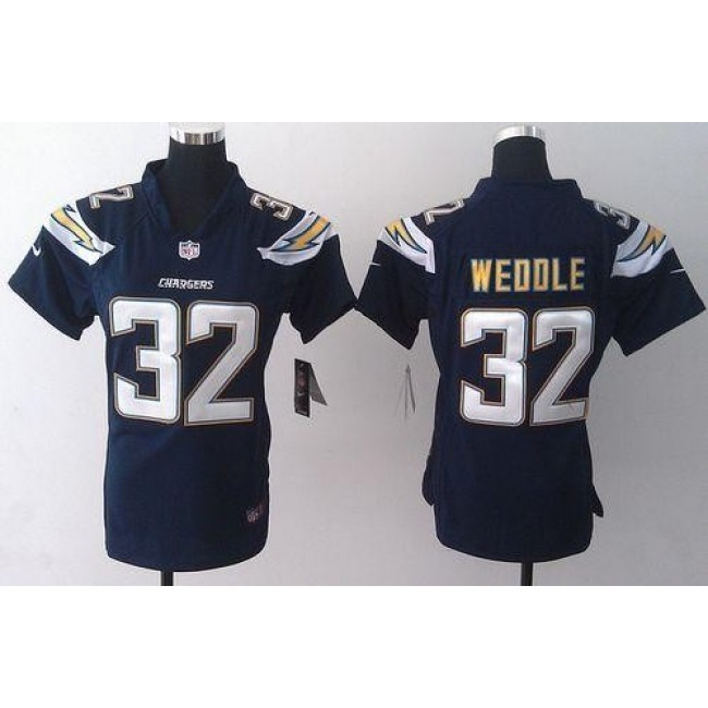 Women's Chargers #32 Eric Weddle Navy Blue Team Color Stitched NFL New Elite Jersey