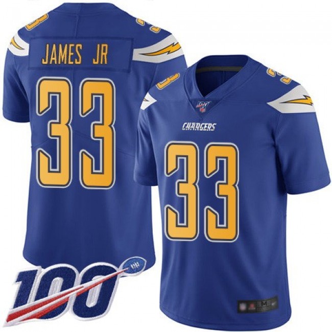 Nike Chargers #33 Derwin James Jr Electric Blue Men's Stitched NFL Limited Rush 100th Season Jersey