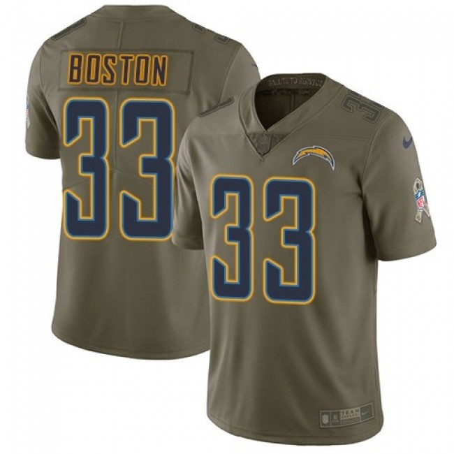 Los Angeles Chargers #33 Tre Boston Olive Youth Stitched NFL Limited 2017 Salute to Service Jersey