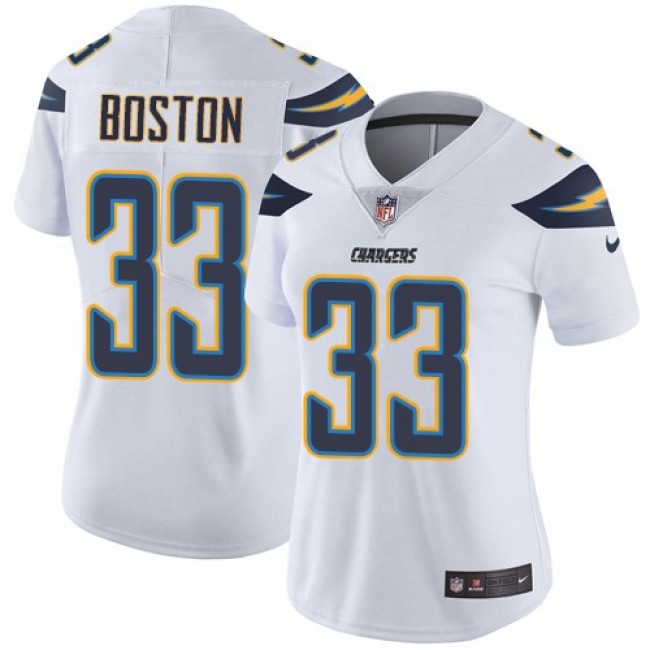 Women's Chargers #33 Tre Boston White Stitched NFL Vapor Untouchable Limited Jersey