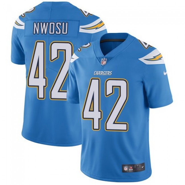 Nike Chargers #42 Uchenna Nwosu Electric Blue Alternate Men's Stitched NFL Vapor Untouchable Limited Jersey