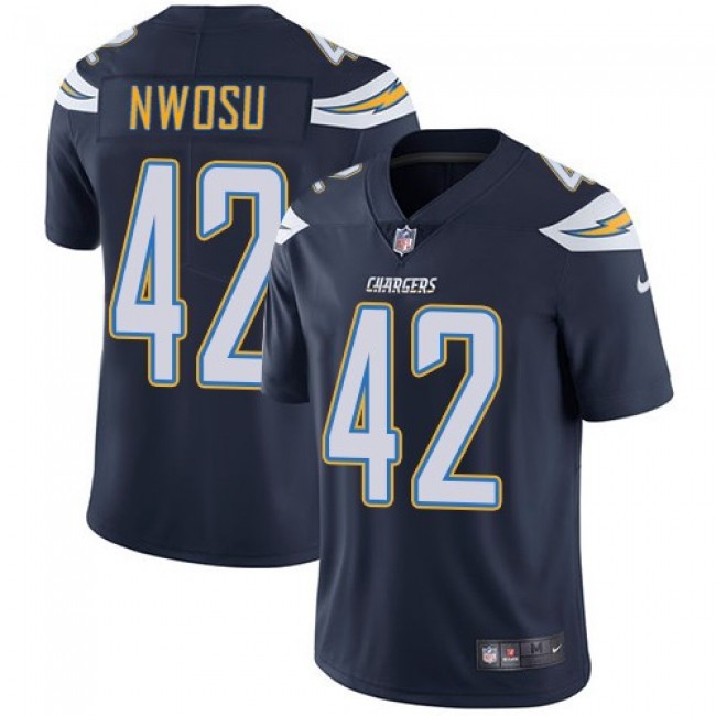 Nike Chargers #42 Uchenna Nwosu Navy Blue Team Color Men's Stitched NFL Vapor Untouchable Limited Jersey