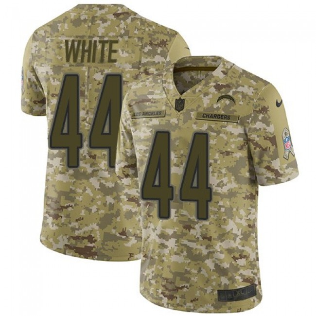 Nike Chargers #44 Kyzir White Camo Men's Stitched NFL Limited 2018 Salute To Service Jersey