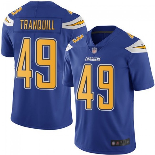 Nike Chargers #49 Drue Tranquill Electric Blue Men's Stitched NFL Limited Rush Jersey