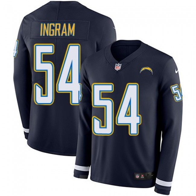 Nike Chargers #54 Melvin Ingram Navy Blue Team Color Men's Stitched NFL Limited Therma Long Sleeve Jersey