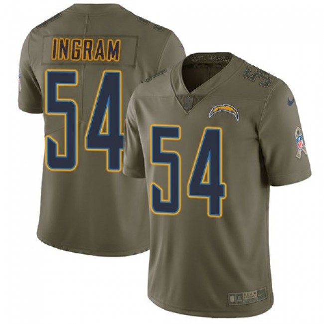 Nike Chargers #54 Melvin Ingram Olive Men's Stitched NFL Limited 2017 Salute to Service Jersey