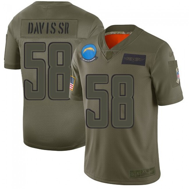 Nike Chargers #58 Thomas Davis Sr Camo Men's Stitched NFL Limited 2019 Salute To Service Jersey