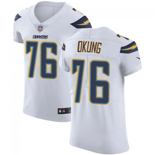 Nike Chargers #76 Russell Okung White Men's Stitched NFL Vapor Untouchable Elite Jersey