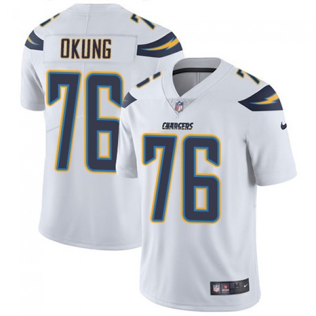 Nike Chargers #76 Russell Okung White Men's Stitched NFL Vapor Untouchable Limited Jersey