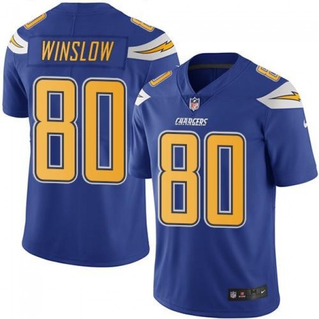 Nike Chargers #80 Kellen Winslow Electric Blue Men's Stitched NFL Limited Rush Jersey