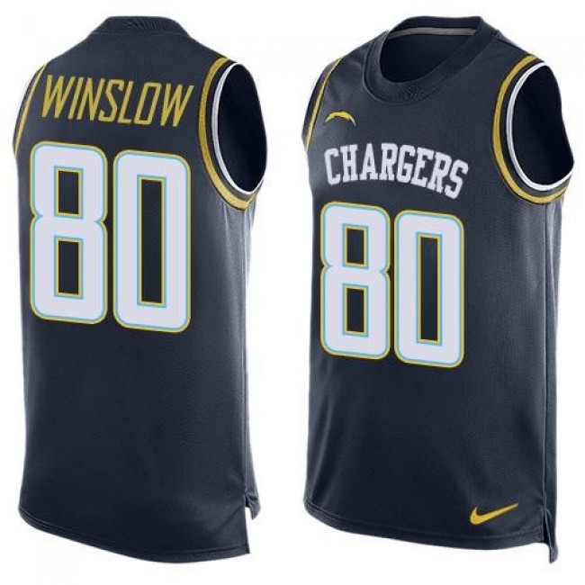 Nike Chargers #80 Kellen Winslow Navy Blue Team Color Men's Stitched NFL Limited Tank Top Jersey
