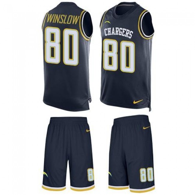 Nike Chargers #80 Kellen Winslow Navy Blue Team Color Men's Stitched NFL Limited Tank Top Suit Jersey