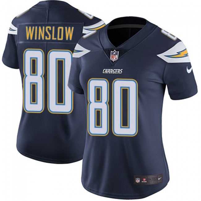 Women's Chargers #80 Kellen Winslow Navy Blue Team Color Stitched NFL Vapor Untouchable Limited Jersey