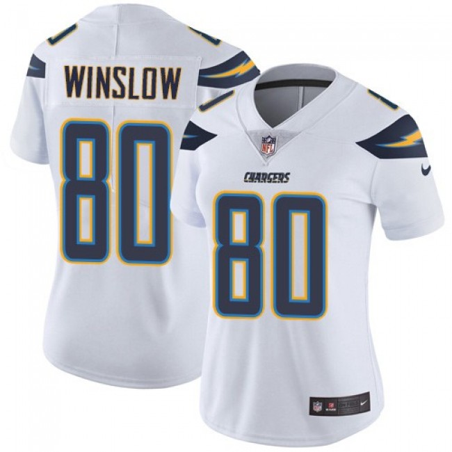 Women's Chargers #80 Kellen Winslow White Stitched NFL Vapor Untouchable Limited Jersey