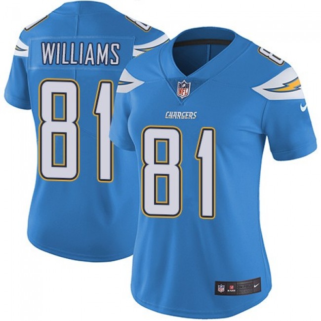 Women's Chargers #81 Mike Williams Electric Blue Alternate Stitched NFL Vapor Untouchable Limited Jersey