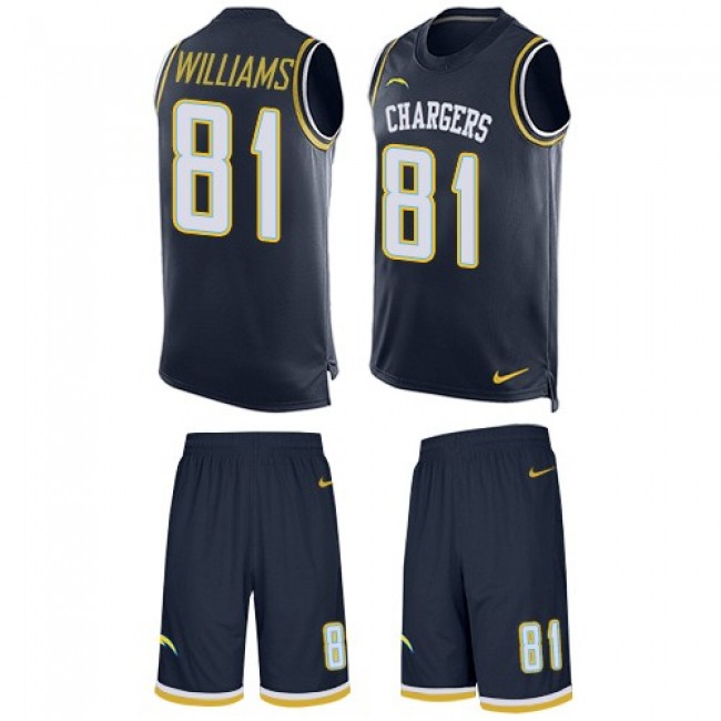 Nike Chargers #81 Mike Williams Navy Blue Team Color Men's Stitched NFL Limited Tank Top Suit Jersey