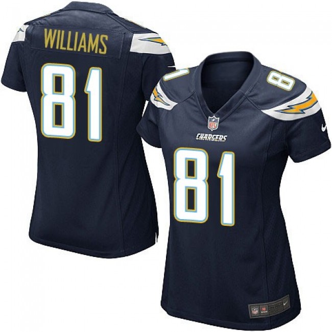 Women's Chargers #85 Antonio Gates Navy Blue Team Color With C Patch Stitched NFL Elite Jersey