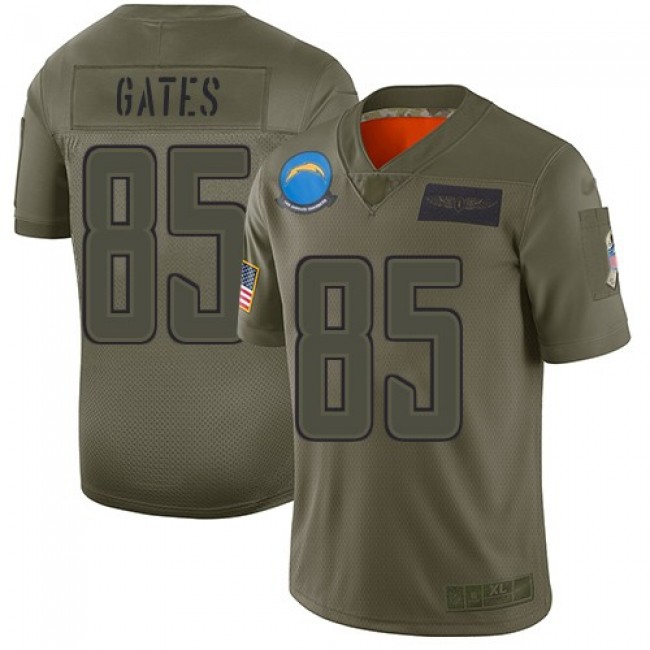 Nike Chargers #85 Antonio Gates Camo Men's Stitched NFL Limited 2019 Salute To Service Jersey