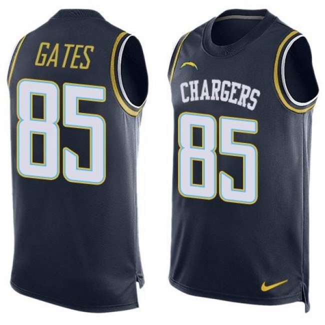 Nike Chargers #85 Antonio Gates Navy Blue Team Color Men's Stitched NFL Limited Tank Top Jersey