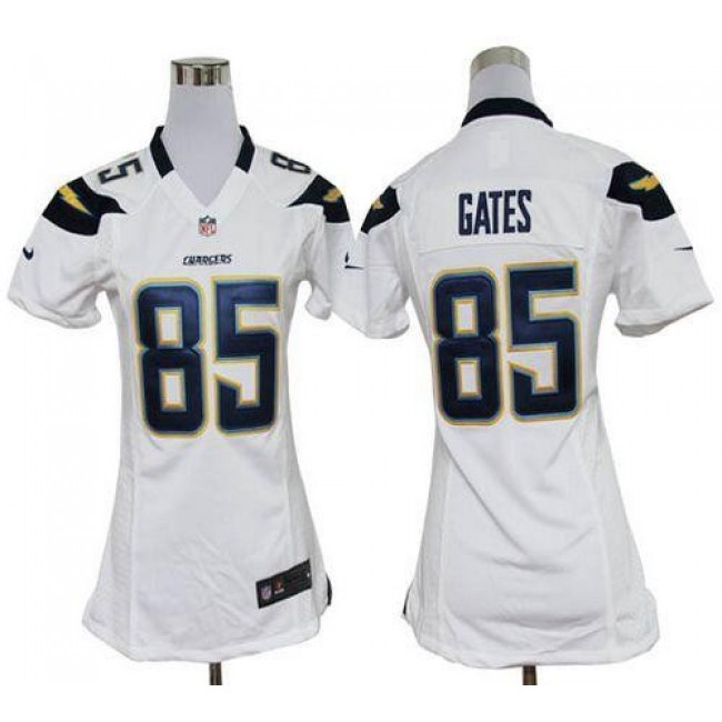 Women's Chargers #85 Antonio Gates White Stitched NFL Elite Jersey