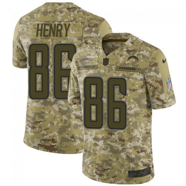 Nike Chargers #86 Hunter Henry Camo Men's Stitched NFL Limited 2018 Salute To Service Jersey