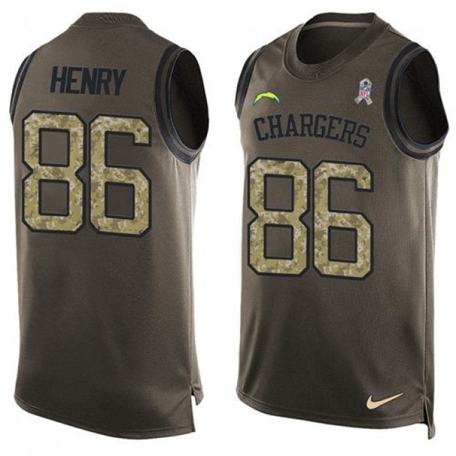 Nike Chargers #86 Hunter Henry Green Men's Stitched NFL Limited Salute To Service Tank Top Jersey