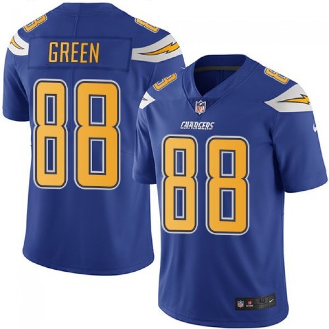 Nike Chargers #88 Virgil Green Electric Blue Men's Stitched NFL Limited Rush Jersey