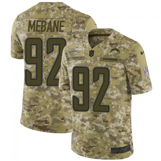 Nike Chargers #92 Brandon Mebane Camo Men's Stitched NFL Limited 2018 Salute To Service Jersey
