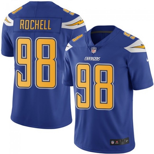 Nike Chargers #98 Isaac Rochell Electric Blue Men's Stitched NFL Limited Rush Jersey
