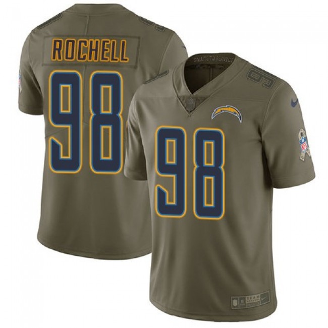 Nike Chargers #98 Isaac Rochell Olive Men's Stitched NFL Limited 2017 Salute To Service Jersey