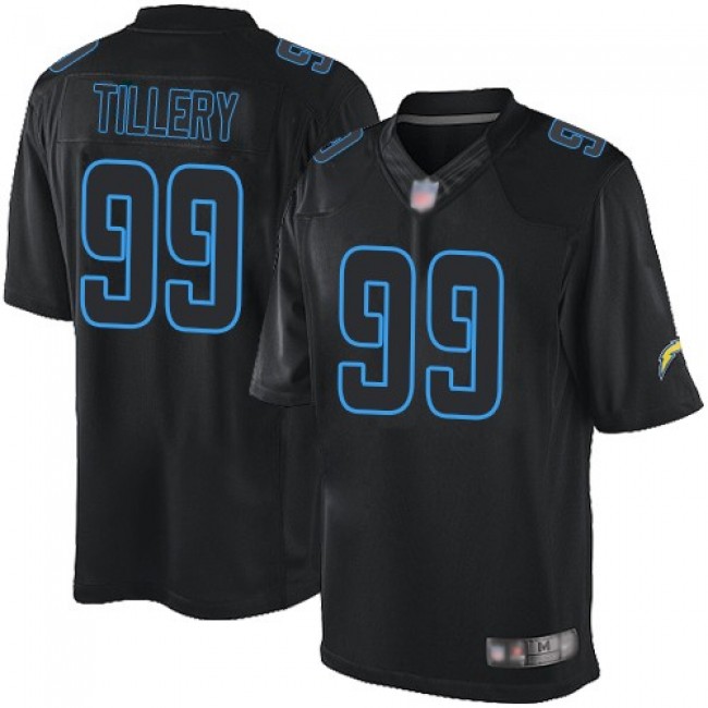 Nike Chargers #99 Jerry Tillery Black Men's Stitched NFL Impact Limited Jersey