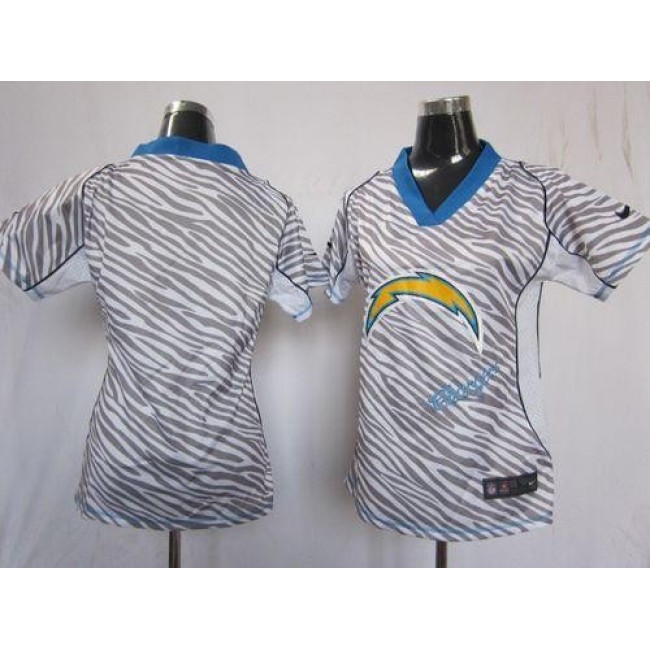 Women's Chargers Blank Zebra Stitched NFL Elite Jersey