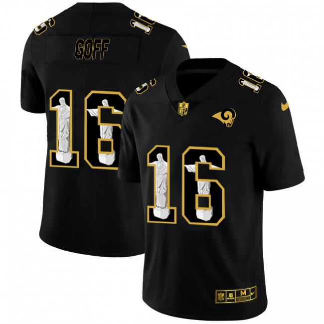 Los Angeles Rams #16 Jared Goff Men's Nike Carbon Black Vapor Cristo Redentor Limited NFL Jersey