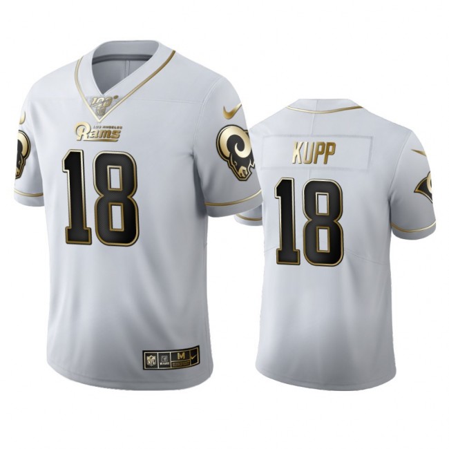 Los Angeles Rams #18 Cooper Kupp Men's Nike White Golden Edition Vapor Limited NFL 100 Jersey